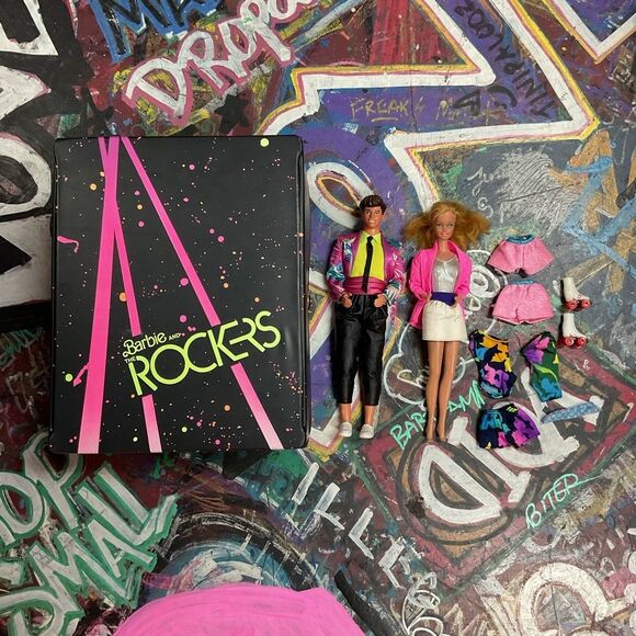 Vintage 1985 Barbie & The Rockers Derek Doll + Case & Accessories – OG Outfit